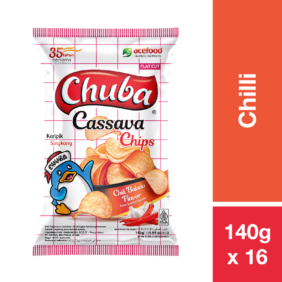 CHUBA CASSAVA CHIPS CHILLI 140G