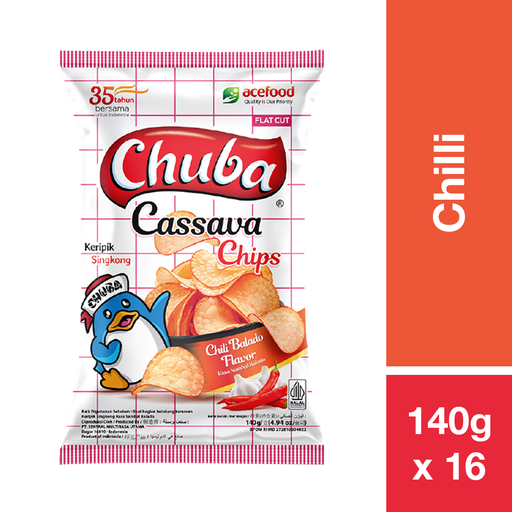 [19203] CHUBA CASSAVA CHIPS CHILLI 140G